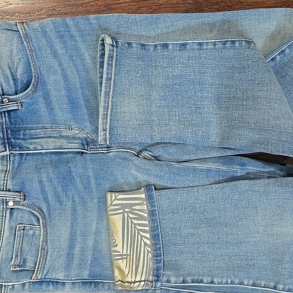 WHITE HOUSE BLACK MARKET MID RISE FOIL CUFF SLIM CROP DENIM JEANS NEW W TAGS O - Picture 14 of 14